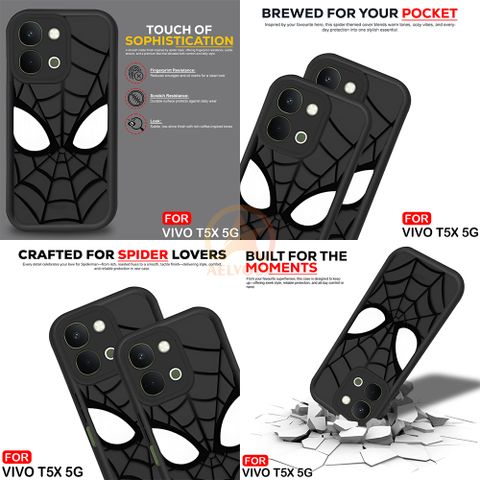 AelVouX Back Cover for Vivo T5X 5G (Black, Flexible, Silicon, Pack of: 1) - Image 7