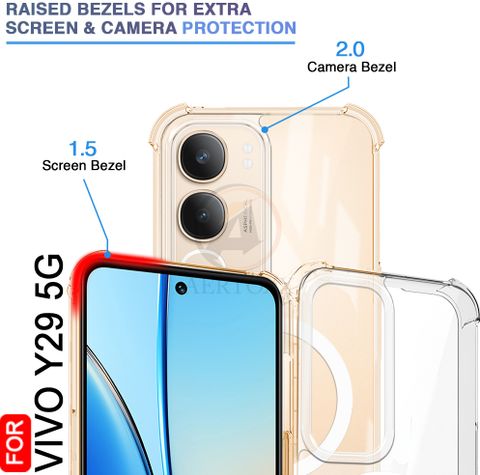 AERTOXX Back Cover for vivo Y29 5G (Transparent, Magsafe, Polycarbonate, Thermoplastic Polyurethane, Pack of: 1) - Image 7