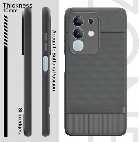 GLOBAL NOMAD Back Cover for Vivo T4x 5G / Vivo Y31 Pro 5G (Grey, Grip Case, Thermoplastic Polyurethane, Pack of: 1) - Image 7