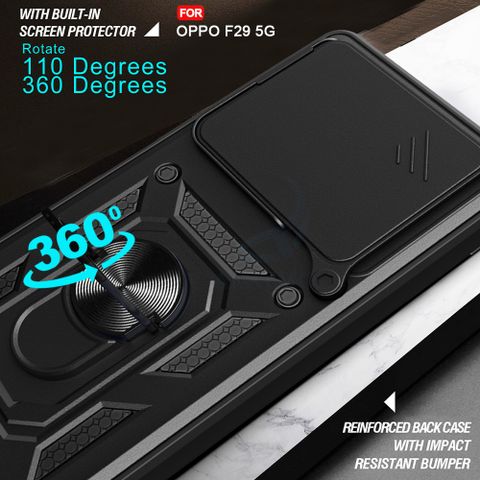 AESTMO Back Cover for Oppo F29 5G (Black, Slider) - Image 7