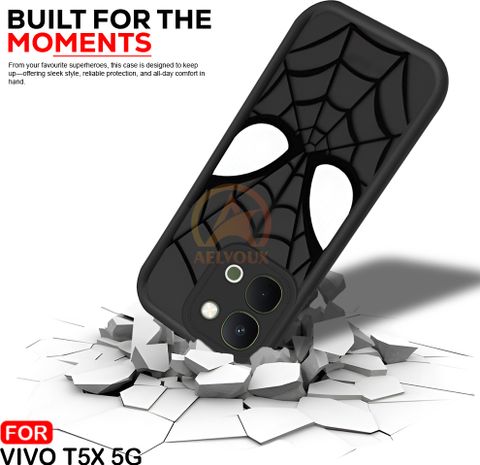 AelVouX Back Cover for Vivo T5X 5G (Black, Flexible, Silicon, Pack of: 1) - Image 6