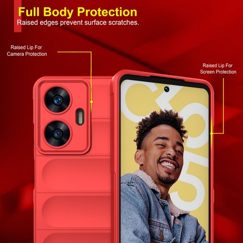 GLOBAL NOMAD Back Cover for Realme Narzo N55, Realme C55 (Red, Grip Case, Silicon, Pack of: 1) - Image 6