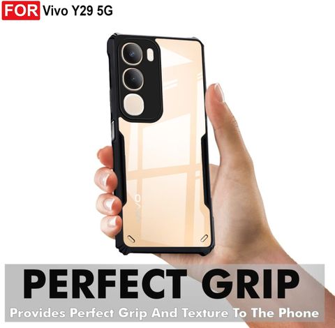 thestands Back Cover for vivo Y29 5G (Transparent, Dual Protection, Thermoplastic Polyurethane, Pack of: 1) - Image 7