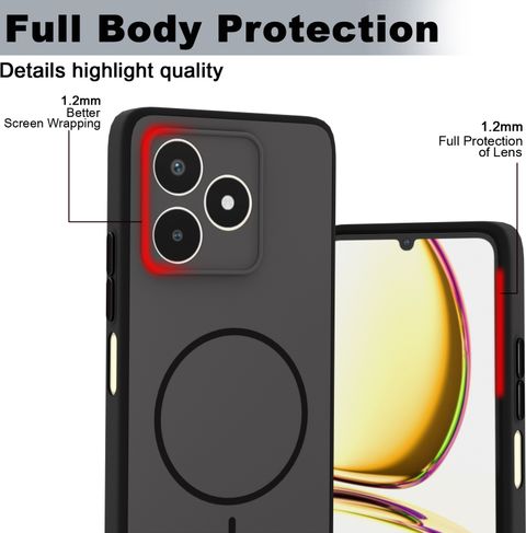 KartV Back Cover for Realme C53 (Black, Camera Bump Protector, Silicon, Plastic, Polycarbonate, Metal, Pack of: 1) - Image 6