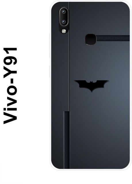 FEBOS Back Cover for Vivo Y91, Batman Logo, Black - Image 3