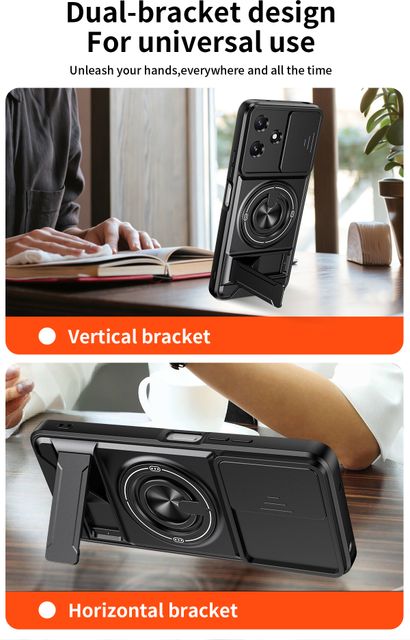 Kypo Back Cover for Redmi 12 5G (Black, Slider) - Image 6