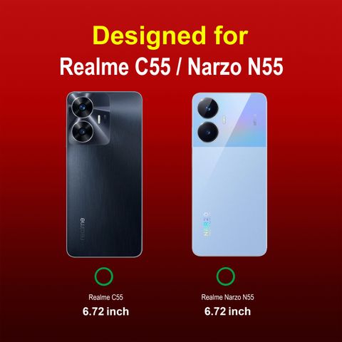 GLOBAL NOMAD Back Cover for Realme Narzo N55, Realme C55 (Red, Grip Case, Silicon, Pack of: 1) - Image 8