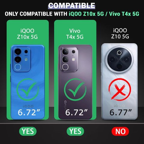 NewSelect Back Cover for vivo T4x 5G (Black, Grip Case, Rubber, Pack of: 1) - Image 4