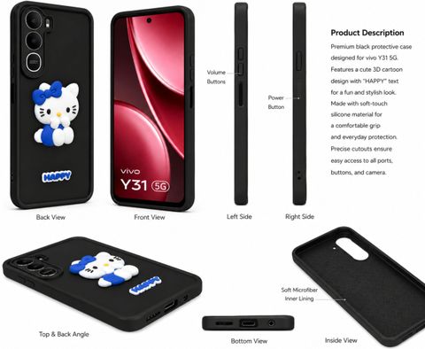 SBMS Back Cover for Vivo Y31 5G 2025 (Black, Shock Proof) - Image 6