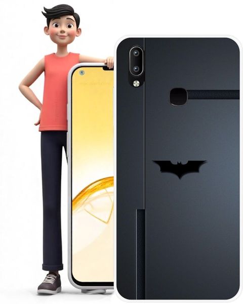 FEBOS Back Cover for Vivo Y91, Batman Logo, Black - Image 5
