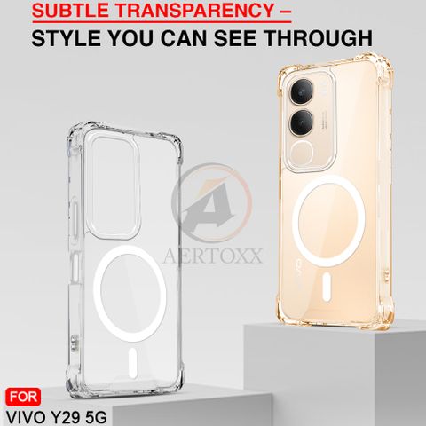 AERTOXX Back Cover for vivo Y29 5G (Transparent, Magsafe, Polycarbonate, Thermoplastic Polyurethane, Pack of: 1) - Image 8