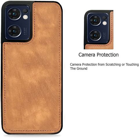 SYOTT Back Cover for OPPO Reno7 5G, OPPO Reno7, OnePlus Nord CE 2, OnePlus Nord CE 2 5G (Brown, Camera Bump Protector, Leather, Pack of: 1) - Image 5