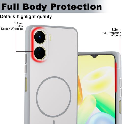 KartV Back Cover for Vivo T2x 5G, Grey - Image 6