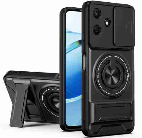 Kypo Back Cover for Redmi 12 5G (Black, Slider) - Image 2