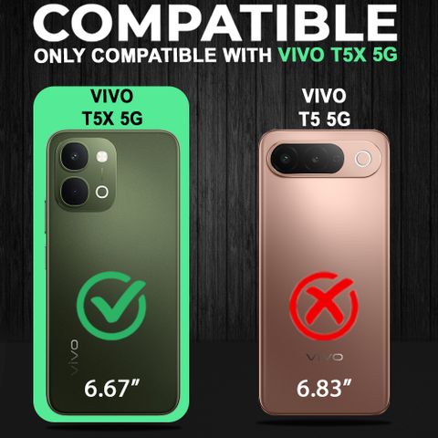 AelVouX Back Cover for Vivo T5X 5G (Black, Flexible, Silicon, Pack of: 1) - Image 4