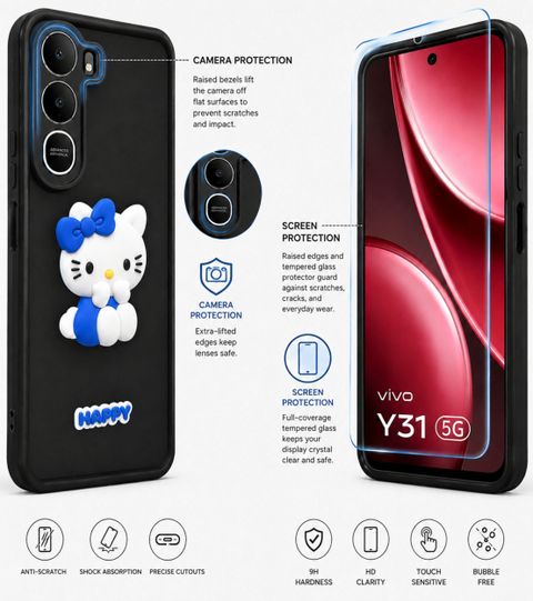 SBMS Back Cover for Vivo Y31 5G 2025 (Black, Shock Proof) - Image 8
