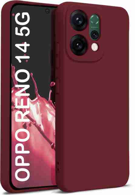 Vshop Back Cover for Oppo Reno 14 5G (Maroon, Flexible, Silicon) - Image 5