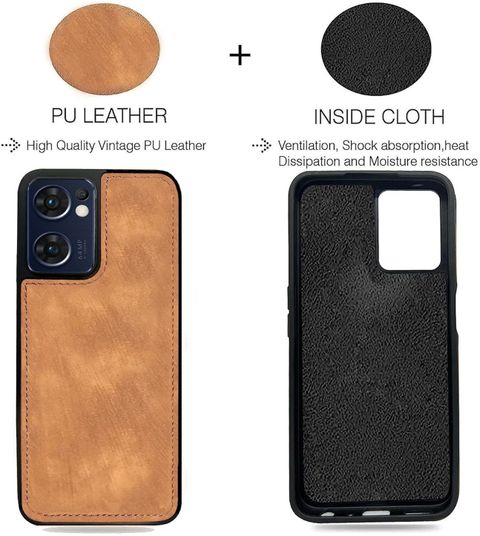 SYOTT Back Cover for OPPO Reno7 5G, OPPO Reno7, OnePlus Nord CE 2, OnePlus Nord CE 2 5G (Brown, Camera Bump Protector, Leather, Pack of: 1) - Image 4