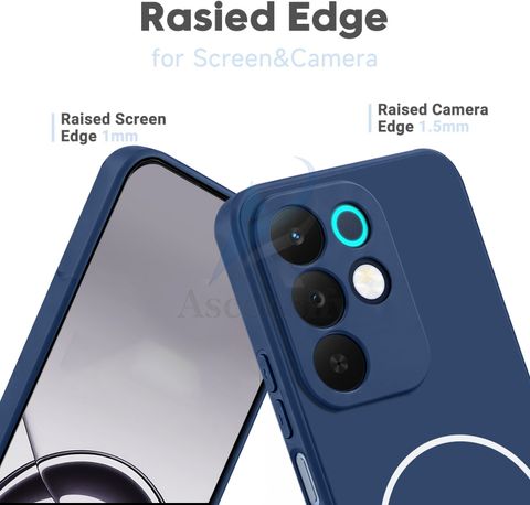 Ascensify Back Cover for Realme 15x 5G Soft Silicone, Flexible, Slim Case with Printed Ring Design (Blue, Camera Bump Protector, Silicon, Pack of: 1) - Image 3
