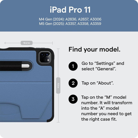 ZUGU Back Cover for Apple iPad Pro 11 (M4/M5) 2024/2025 Gen 5/6