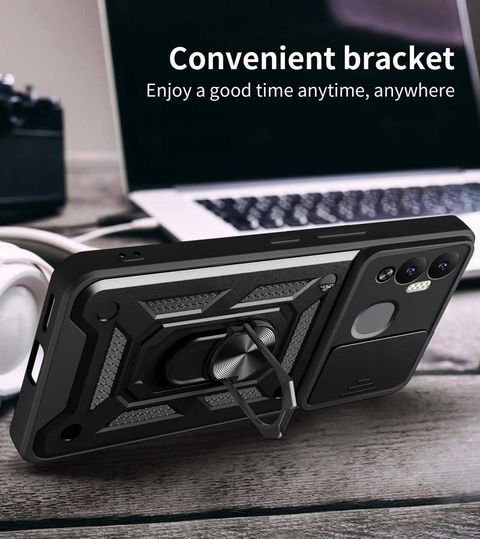 NewSelect Back Cover for Infinix Hot 12 Play (Black, Shock Proof) - Image 3