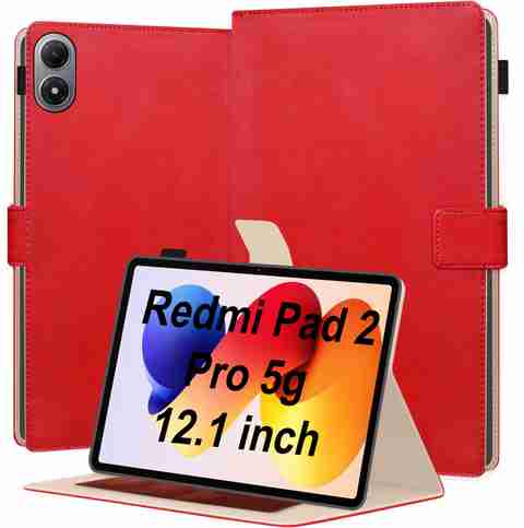 TGK Flip Cover for REDMI Pad 2 Pro 5G 12.1 inch Tablet (Red, Dual Protection, Leather, Thermoplastic Polyurethane, Pack of: 1) - Image 3