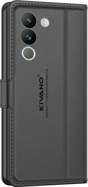 KIVANO LUXE Flip Cover for Vivo Y200 5G|Premium Leather|Magnetic Closure|Stand function (Black, Magnetic Case, Leather, Thermoplastic Polyurethane, Pack of: 1) - Image 7