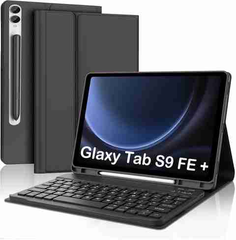 BLACK LOVIES Keyboard Case for Samsung Galaxy Tab S9 FE Plus, Galaxy Tab S9 FE+ (Black, Shock Proof, Artificial Leather, Pack of: 1) - Image 5