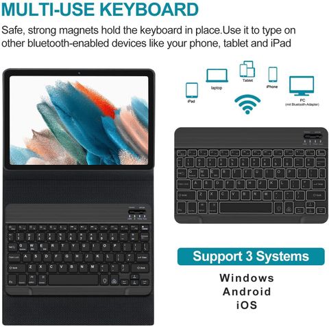 BLACK LOVIES Keyboard Case for Samsung Galaxy Tab S9 FE Plus, Galaxy Tab S9 FE+ (Black, Shock Proof, Artificial Leather, Pack of: 1) - Image 8
