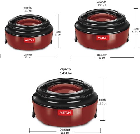 MILTON ERNESTO JR. Pack of 3 Thermoware Casserole Set (390 ml, 750 ml, 1335 ml) - Image 8