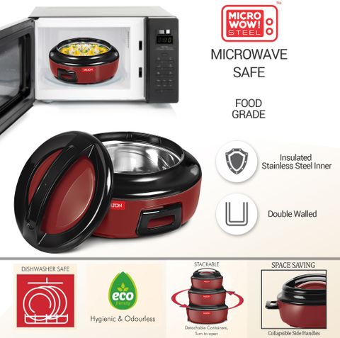 MILTON ERNESTO JR. Pack of 3 Thermoware Casserole Set (390 ml, 750 ml, 1335 ml) - Image 7