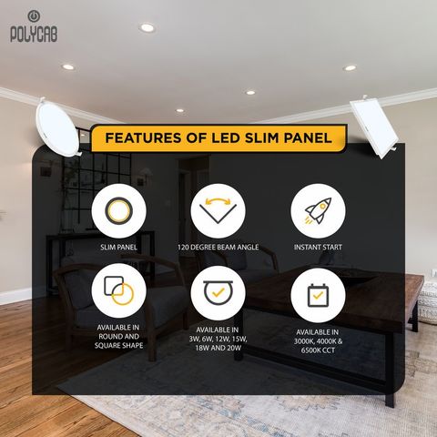 Polycab Polycab 8W Scintillate 3-in-1 Color Changing LED Panel