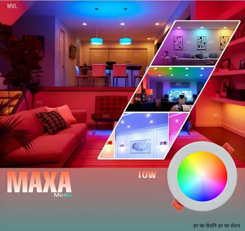 MVL 10W Maxa 7-in-1 Multicolor Round LED DownLight Color Changing Light Pack of 3 Ceiling Light Ceiling Lamp (Multicolor) - Image 5