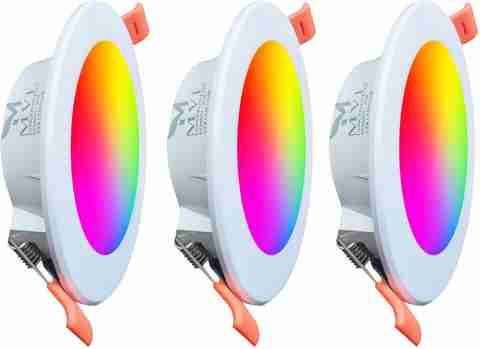 MVL 10W Maxa 7-in-1 Multicolor Round LED DownLight Color Changing Light Pack of 3 Ceiling Light Ceiling Lamp (Multicolor) - Image 2