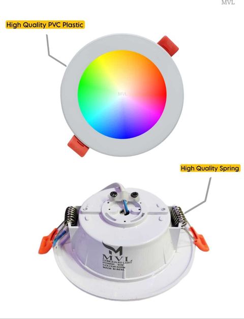 MVL 10W Maxa 7-in-1 Multicolor Round LED DownLight Color Changing Light Pack of 3 Ceiling Light Ceiling Lamp (Multicolor) - Image 3