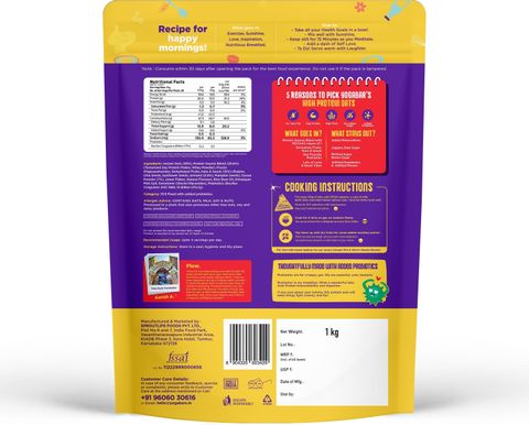Yogabar High Protein Oats Dark Chocolate 26g Protein No Trans Fat No Cholestrol Pouch (1 kg) - Image 6