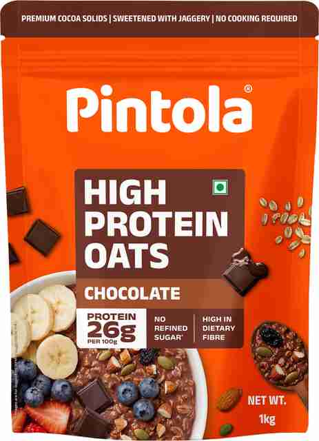 Pintola 26g High Protein Oats, Dark Chocolate,No Refined Sugar Pouch (1 kg) - Image 5