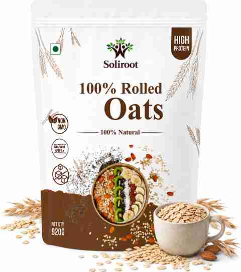 Soliroot Premium Protien Rich Rolled Oats | High Fiber Healthy Breakfast Whole Grain Oats Pouch (920 g) - Image 5