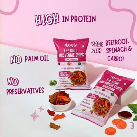 Troovy High Protein Mix Veggie (Zesty Masala) Chips (6 x 70 g) - Image 7
