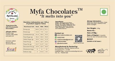 Myfa Chocolates Rich Dark Chocolate Bar | Dark Chocolate Lovers' Dream Bar Gift Pack (100 g) - Image 8