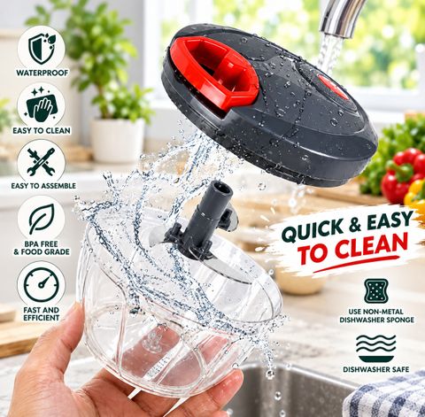 NIAURA Manual Chopper Black 60 Vegetable & Fruit Chopper - Image 3