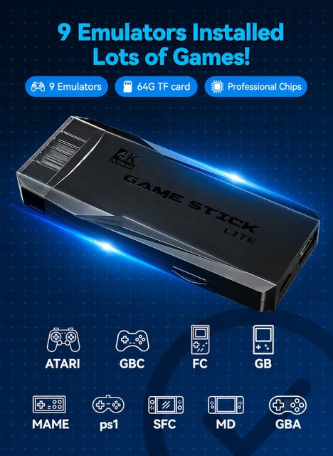M8 Pro 4K Ultra HD Retro HDMI Game H8 Stick 64GB Dual Wireless Controller with Game and Expansion Pack (Code in the Box - for PC) - Image 4