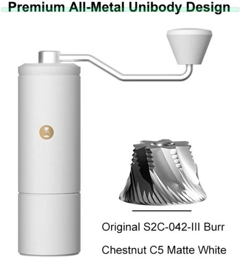 TIMEMORE Coffee Grinder Chestnut C5 - White 42mm SUS420 Burr for