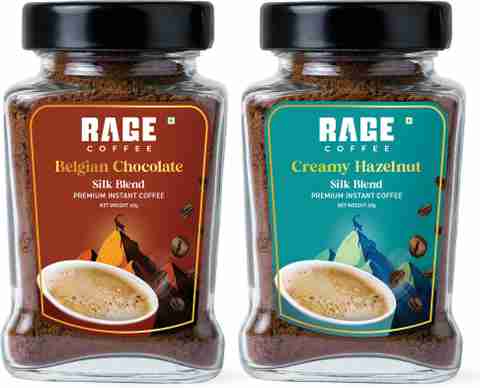 RAGE Silk Blend |Belgian Chocolate & Creamy Hazelnut, Premium Coffee Instant Coffee (2 x 60 g, Hazelnut, Chocolate Flavoured) - Image 5