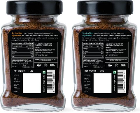 RAGE Silk Blend |Belgian Chocolate & Creamy Hazelnut, Premium Coffee Instant Coffee (2 x 60 g, Hazelnut, Chocolate Flavoured) - Image 6