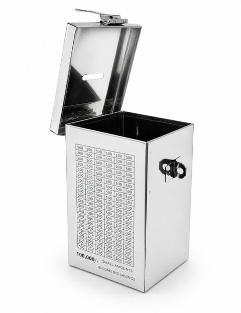 KOKOLINE Money Saving Box 100000 Rupees Challenge Coin Bank Silver - Image 8