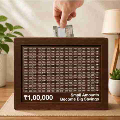 Kindly Wooden Gullak Big Size Money Saving Box (Brown) - Image 3