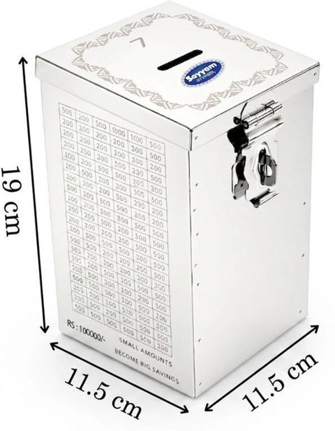 KOKOLINE Money Saving Box 100000 Rupees Challenge Coin Bank Silver - Image 6