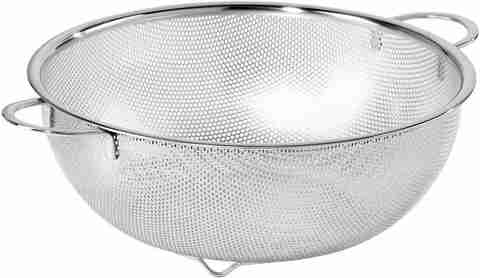 Freshome Stainless Steel Colander Fruits Vegetable Washing Rice Strainer 22.5x7cm Medium Colander (Silver Pack of 1) - Image 4