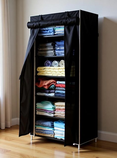 ZENVEXYO PP Collapsible Wardrobe Black DIY - Image 6